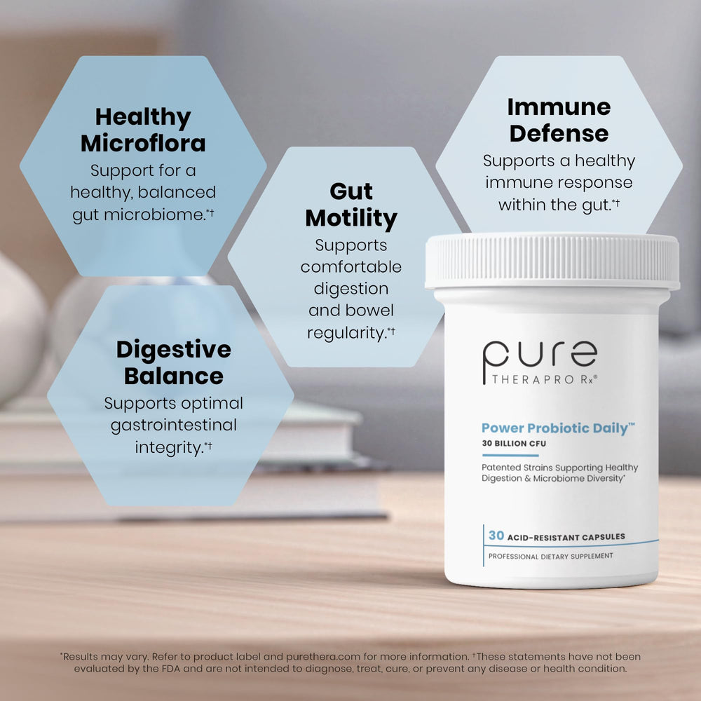 Pure Therapro Rx manos sosteniendo cápsula para uso diario conveniente