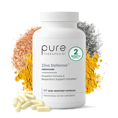 Pure TheraPro Rx botella frontal mostrando etiqueta y beneficio de pureza