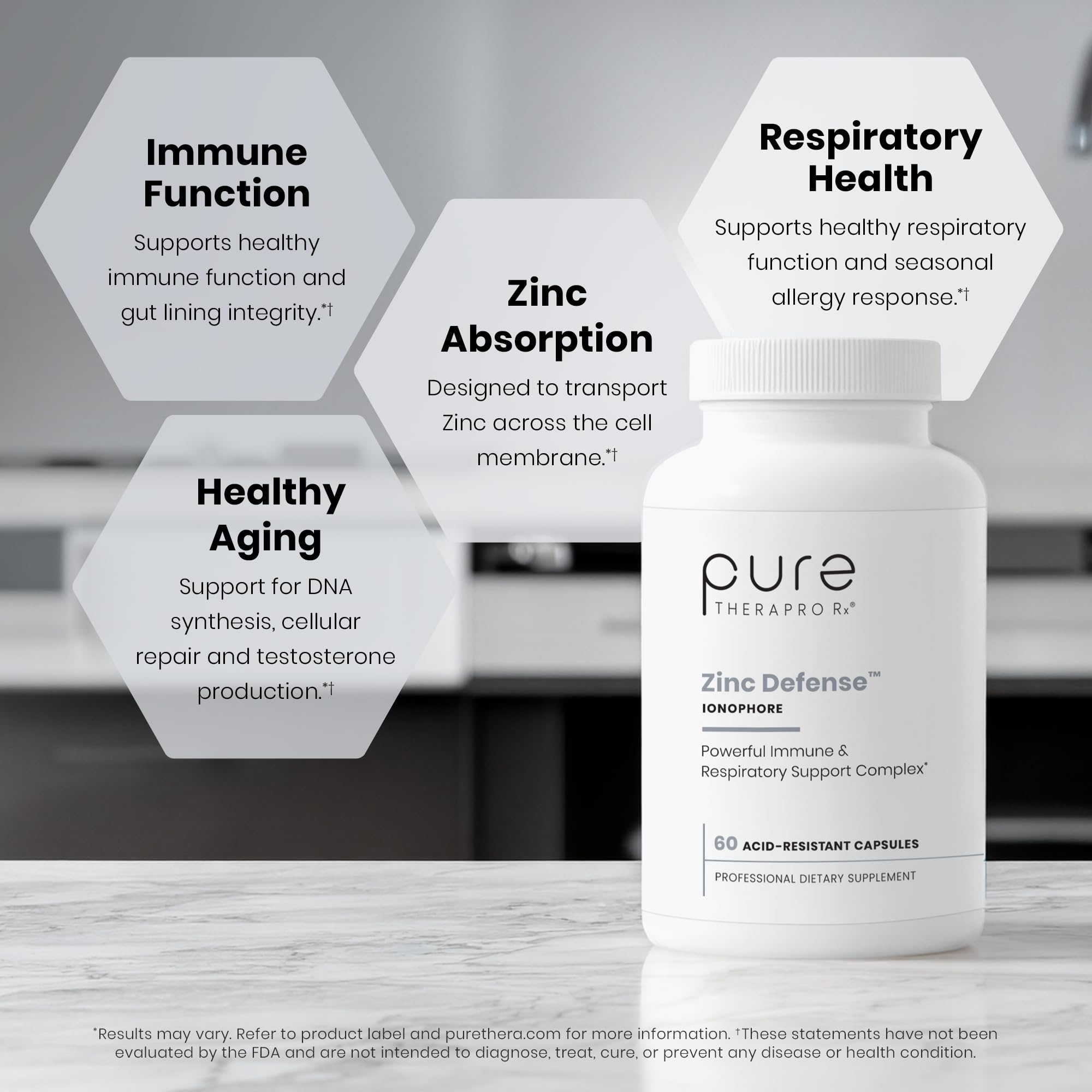 Pure TheraPro Rx etiqueta de ingredientes resaltando formas patentadas