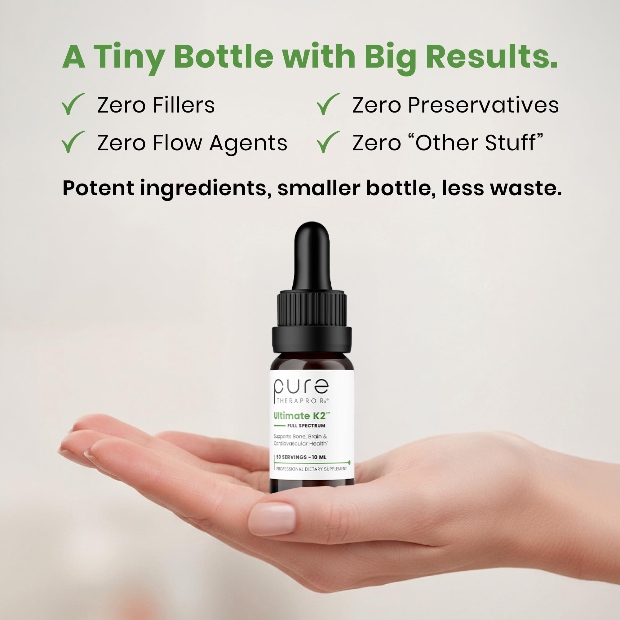 Pure Therapro Rx ingredientes listados y MK‑4 MK‑7 para perfil completo