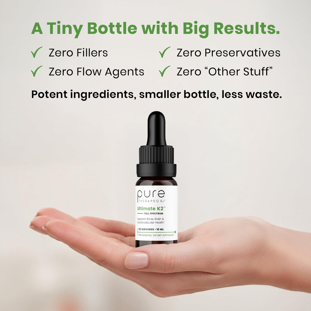 Pure Therapro Rx ingredientes listados y MK‑4 MK‑7 para perfil completo