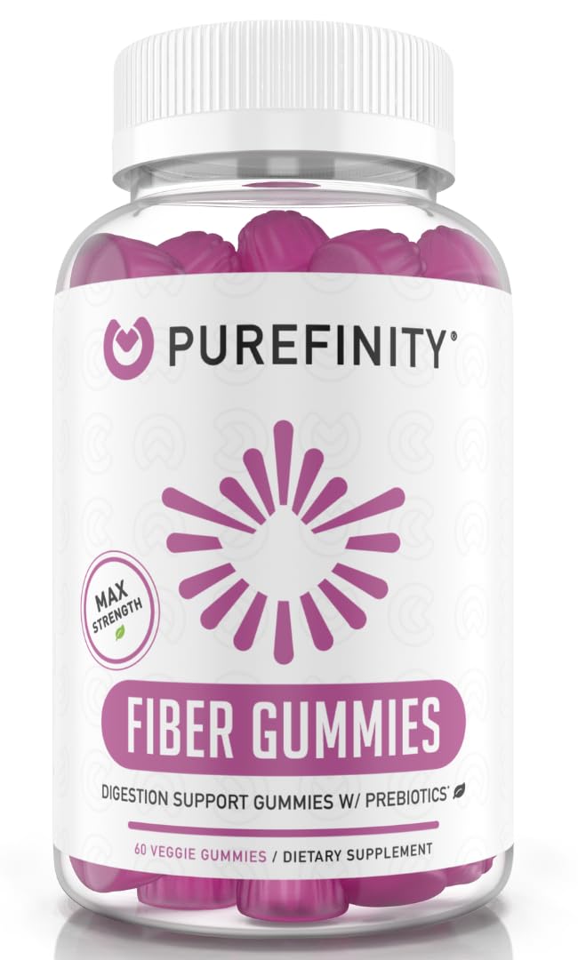 PUREFINITY envase frontal mostrando 60 gomitas y beneficios principales