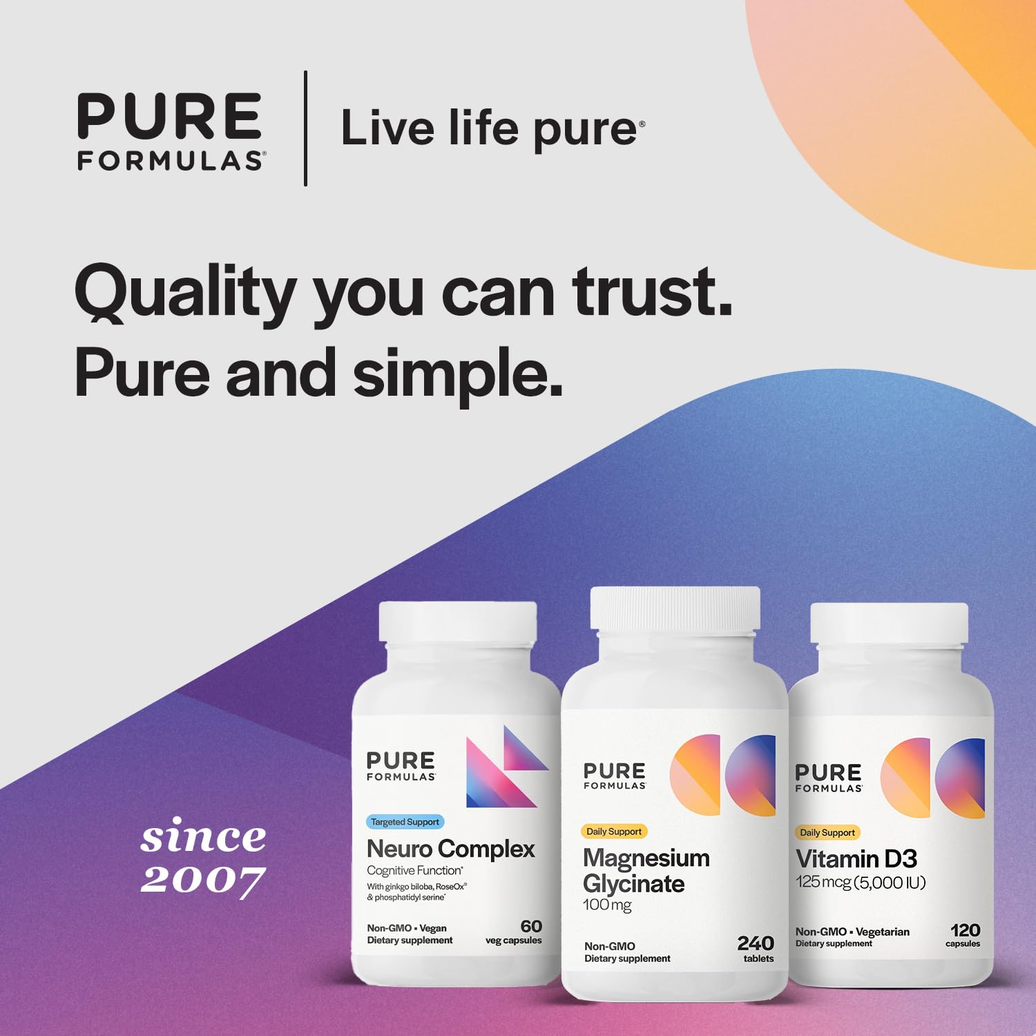 PureFormulas envase junto a escena nocturna que sugiere relajación y descanso