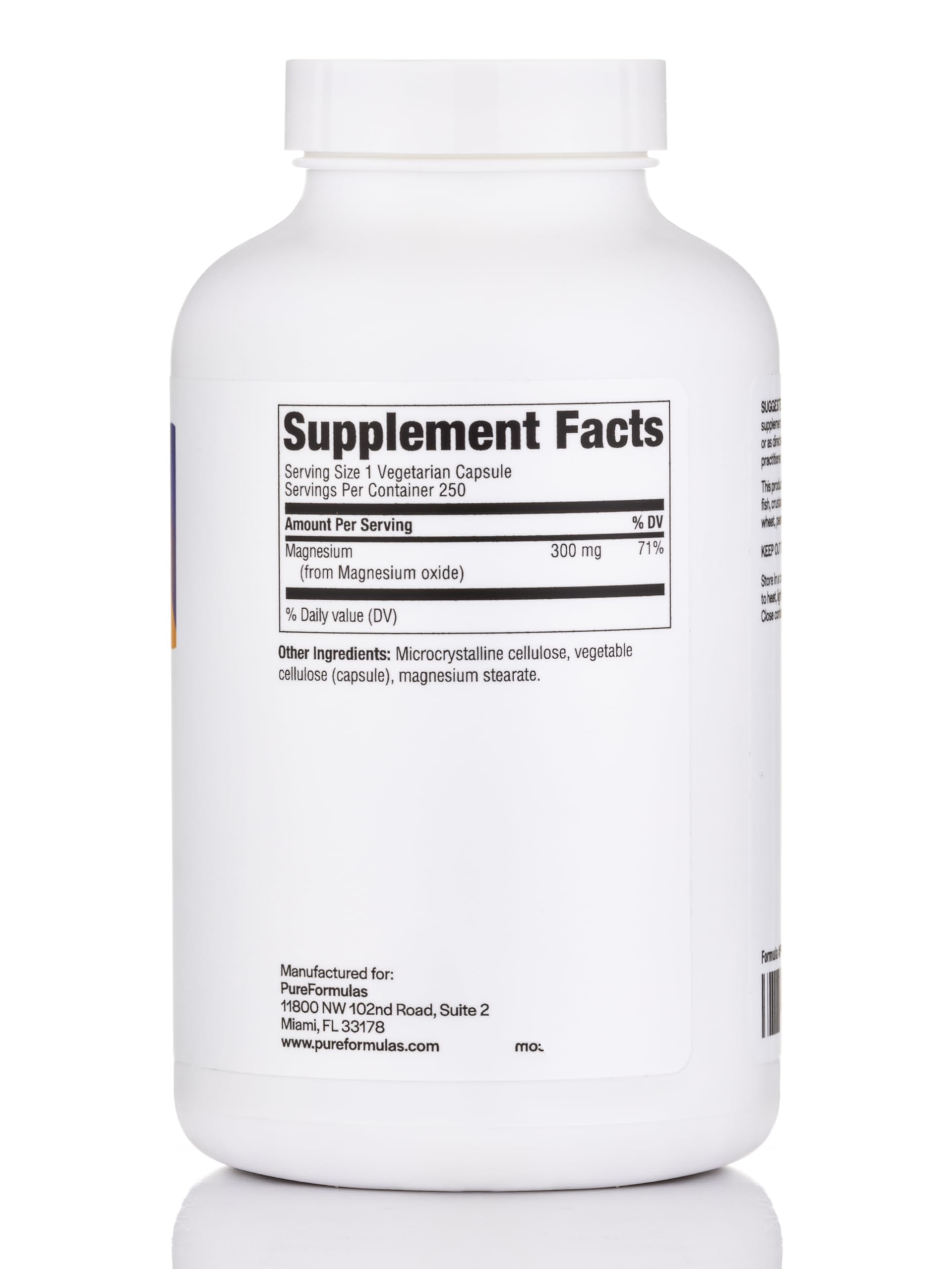 PureFormulas varias cápsulas dentro del frasco que indican suministro prolongado