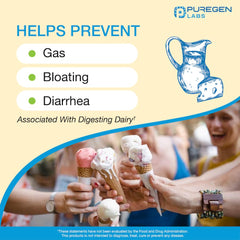 Persona tomando caplet Puregen Labs antes de comer lácteos, conveniencia para digestión
