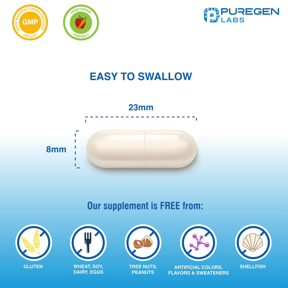 P Puregen Labs botella en mesa de cocina como suplemento diario confiable