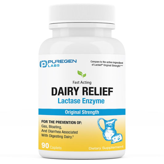 Puregen Labs frasco delantero mostrando 90 caplets y etiqueta clara, ayuda a elegir producto