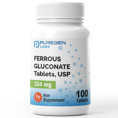 Puregen Labs frasco frontal mostrando la etiqueta y beneficio de alta potencia