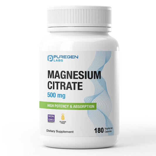 Puregen Labs frente del envase mostrando 180 cápsulas, confianza y calidad