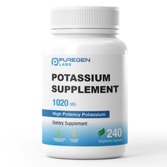 P Puregen Labs frente del envase mostrando 240 cápsulas y beneficios