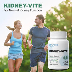 Puregen Labs Kidney-Vite en encimera de cocina transmitiendo uso cotidiano