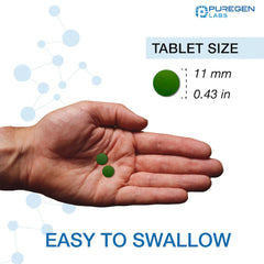 Puregen Labs estilo de vida en cocina con tabletas y jugo para mejor absorción