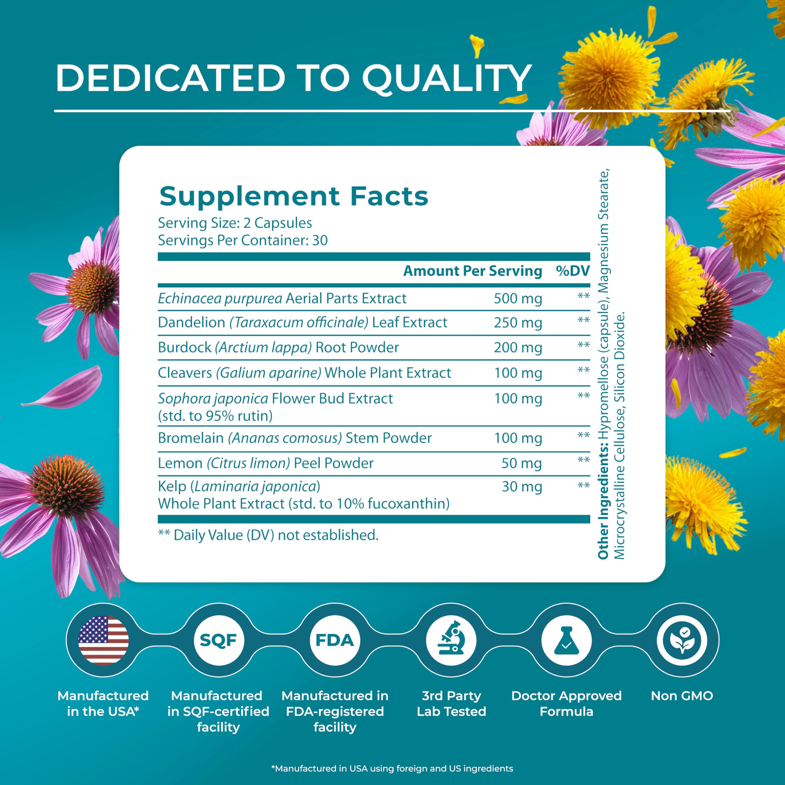 PUREHEALTH RESEARCH etiqueta con lista de ingredientes y beneficios