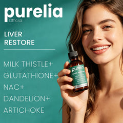 Purelia Official primer plano de la etiqueta con ingredientes clave, facilita lectura rápida