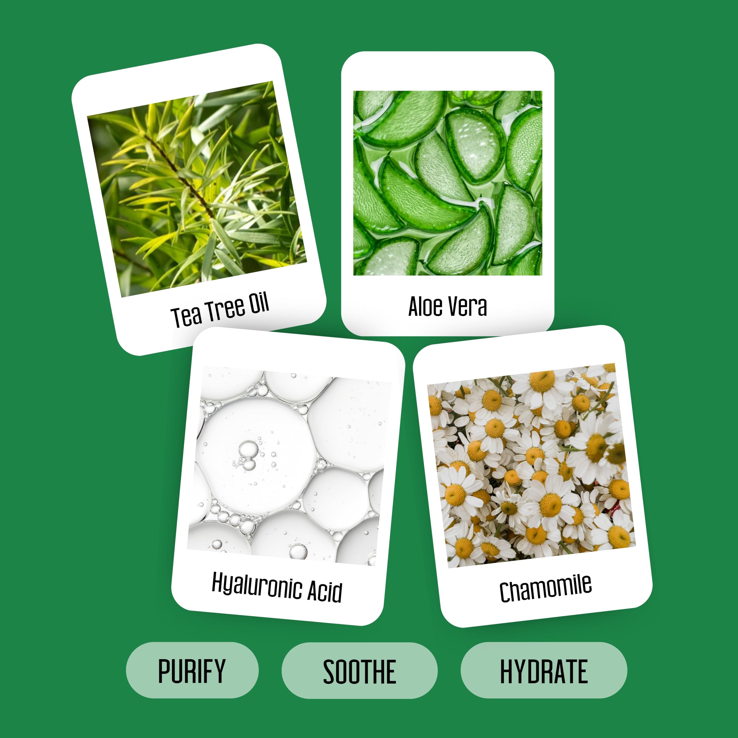 Etiqueta PURELID con lista de ingredientes naturales y beneficios claros
