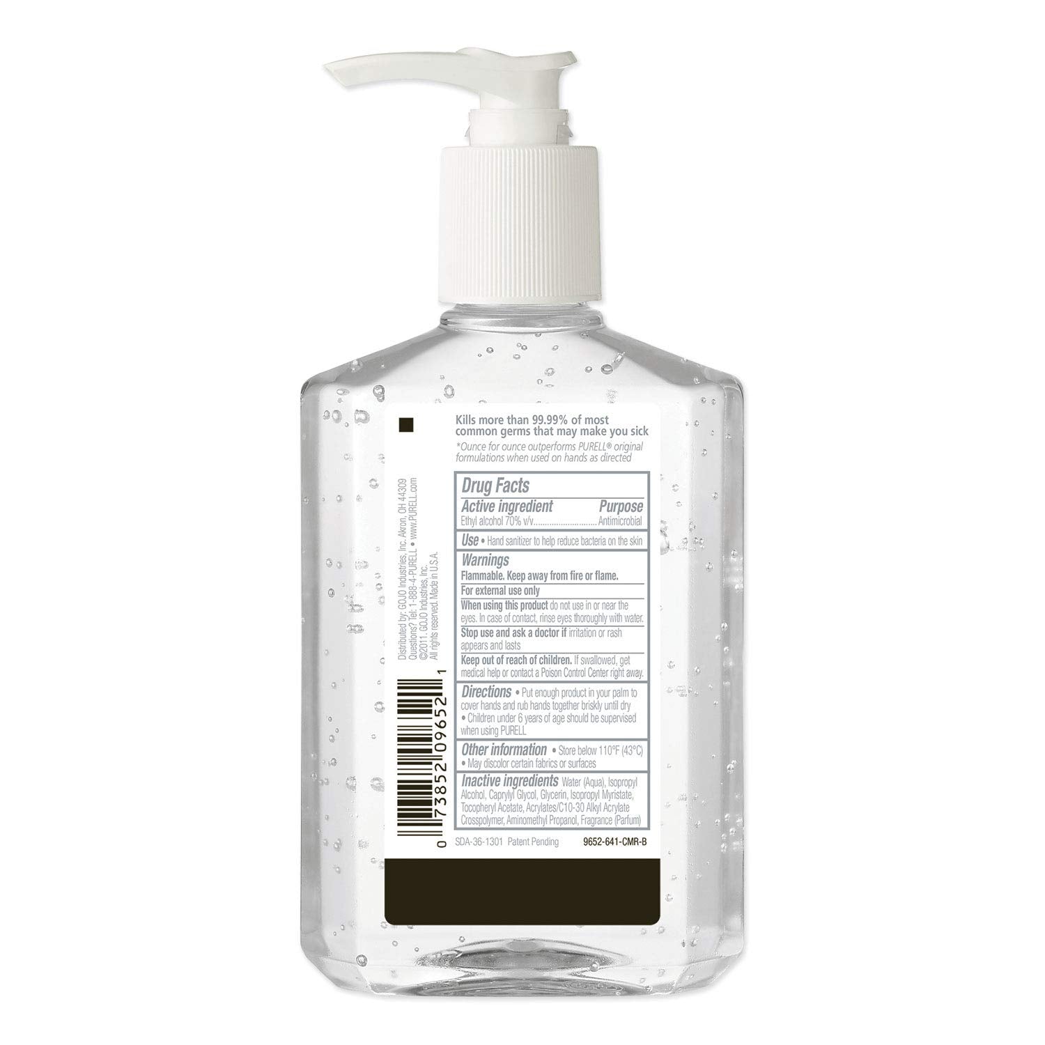 Purell detalle de la bomba para dosificación controlada y sin derrames