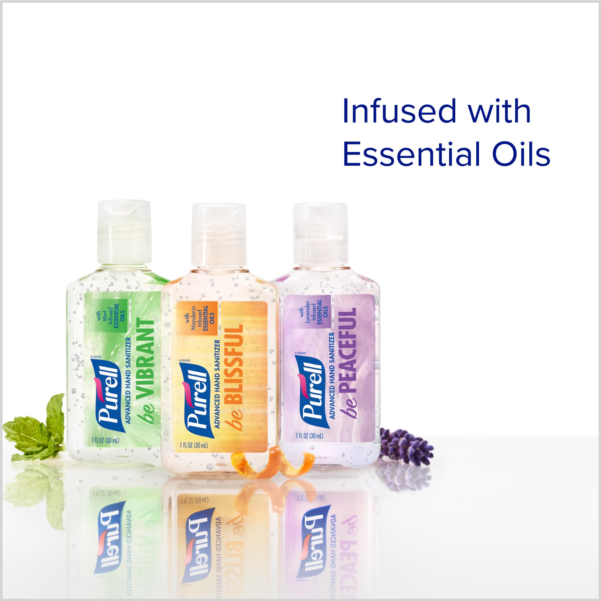 Purell botella de 1 oz en mano para uso inmediato y transporte fácil
