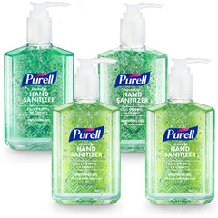 Purell botella frontal 8 oz mostrando diseño decorativo y presentación