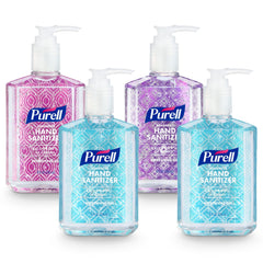 Purell botella frontal Design Series mostrando el dispensador y marca, aporta higiene visible