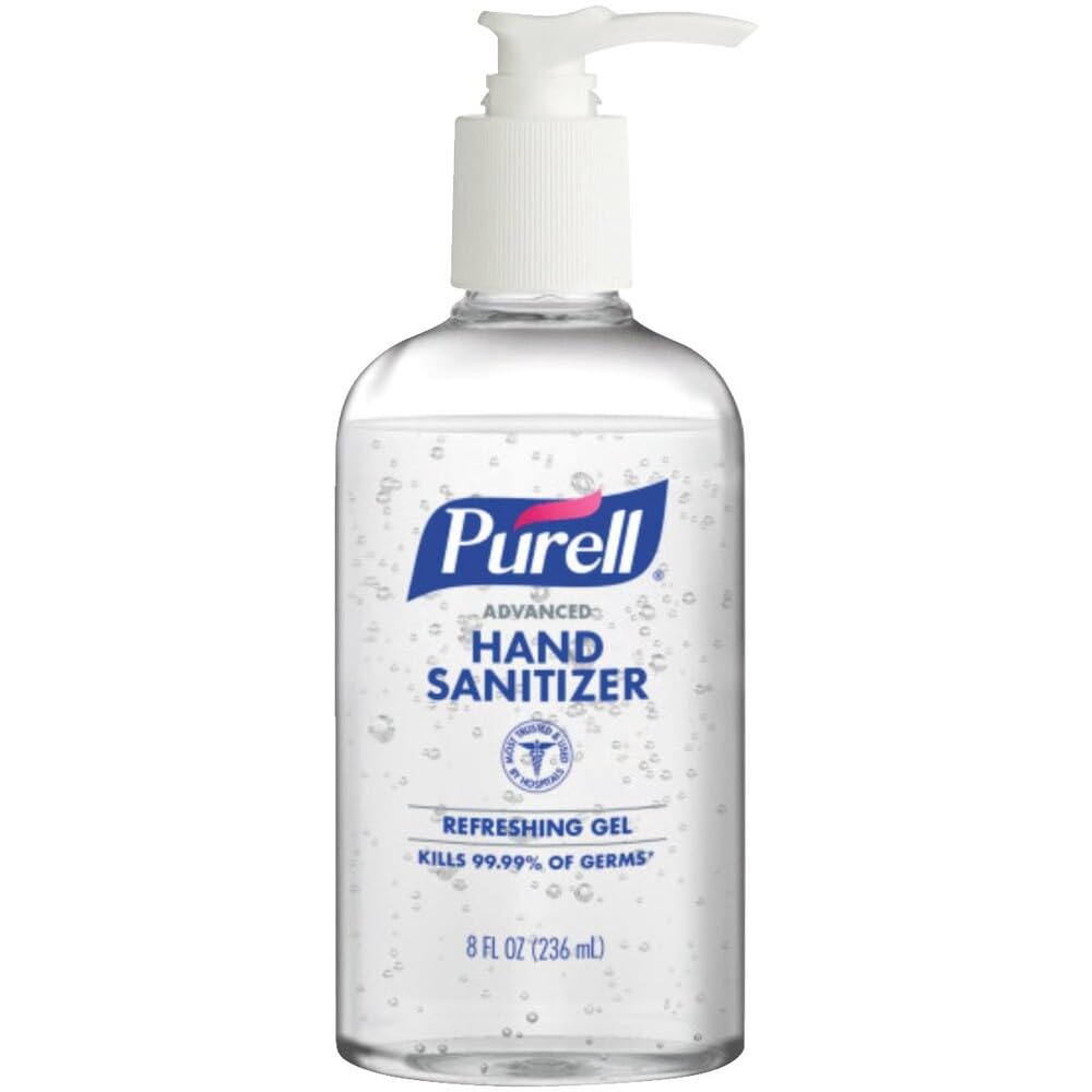 Purell gel en mano aplicado, higiene instantánea y sin agua
