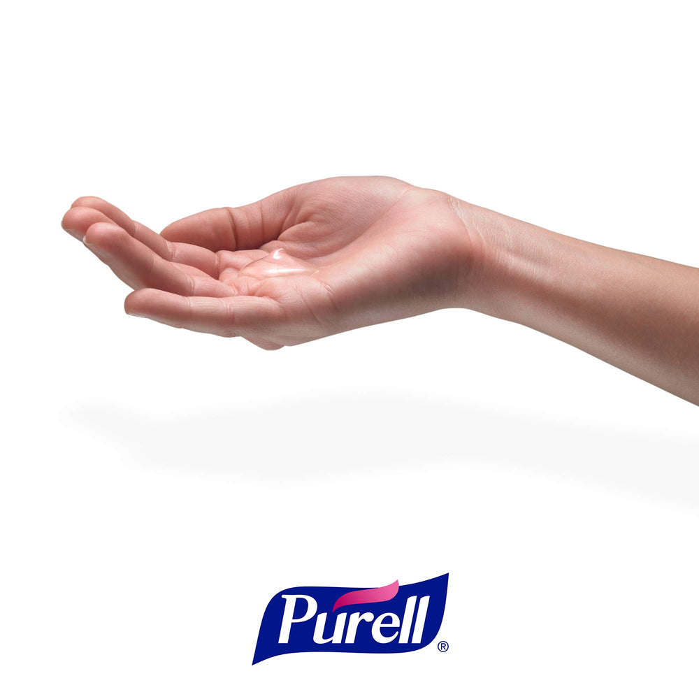 Purell varias botellas en display en recepción para fácil acceso