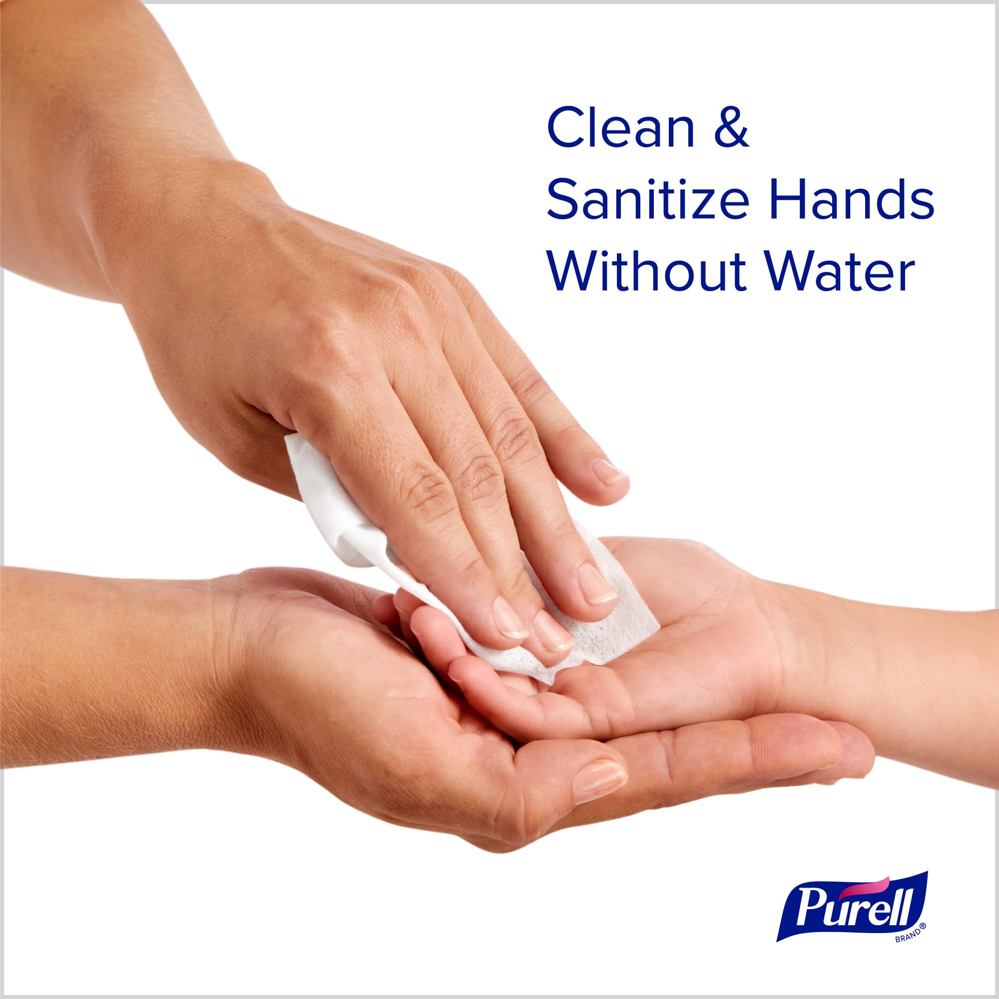 PURELL canister abierto dispensando una toallita con facilidad