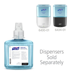 Purell recarga 1200 mL junto a mano para comparar tamaño y capacidad