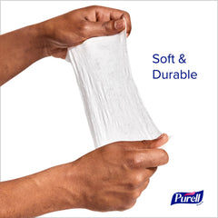 PURELL comparación tamaño en mano para evaluar portabilidad