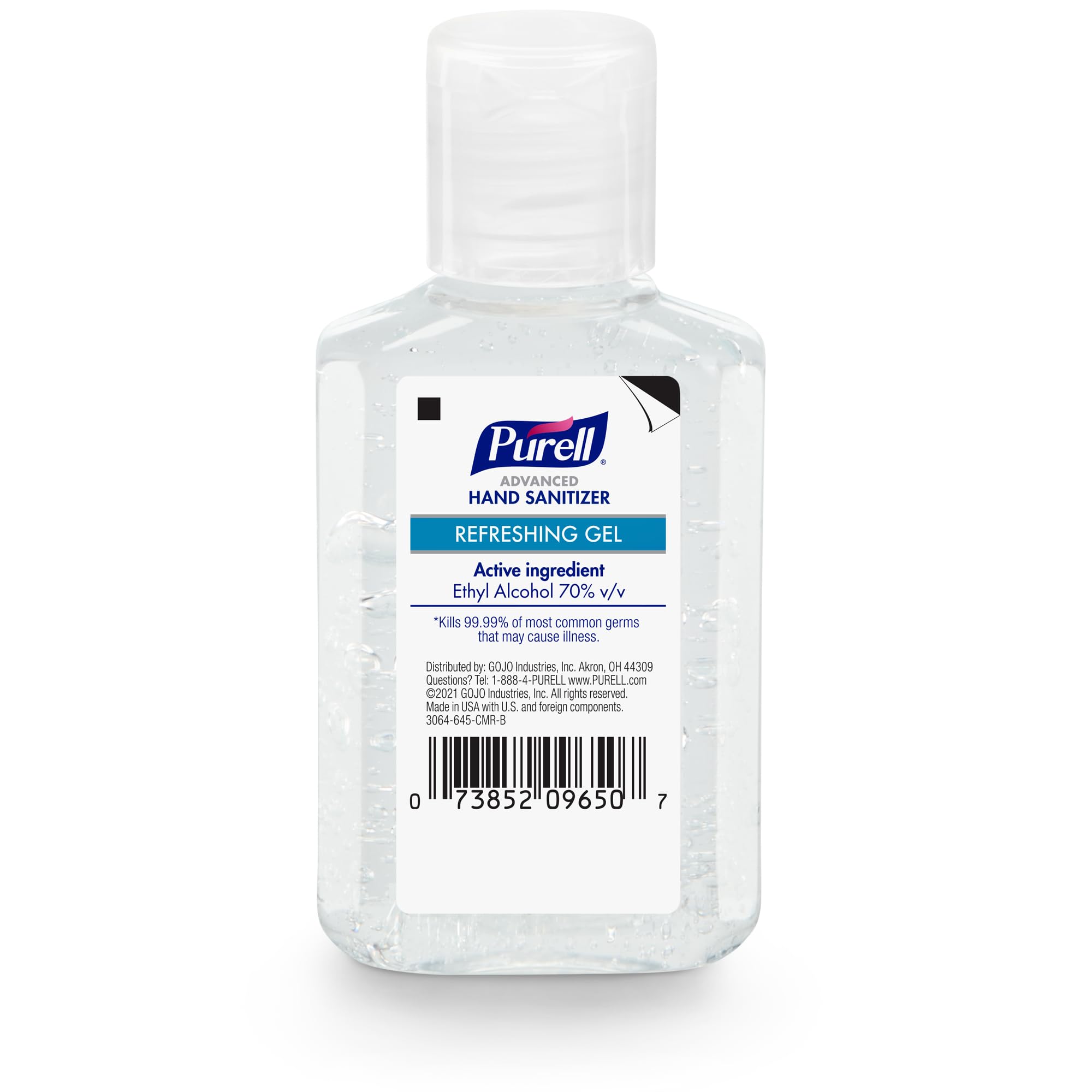 Purell etiqueta mostrando ingredientes y beneficios hidratantes
