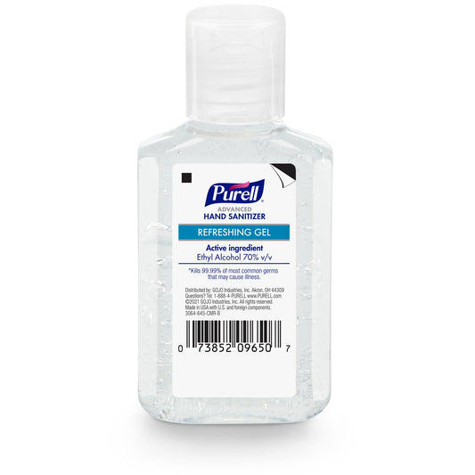 Purell etiqueta mostrando ingredientes y beneficios hidratantes