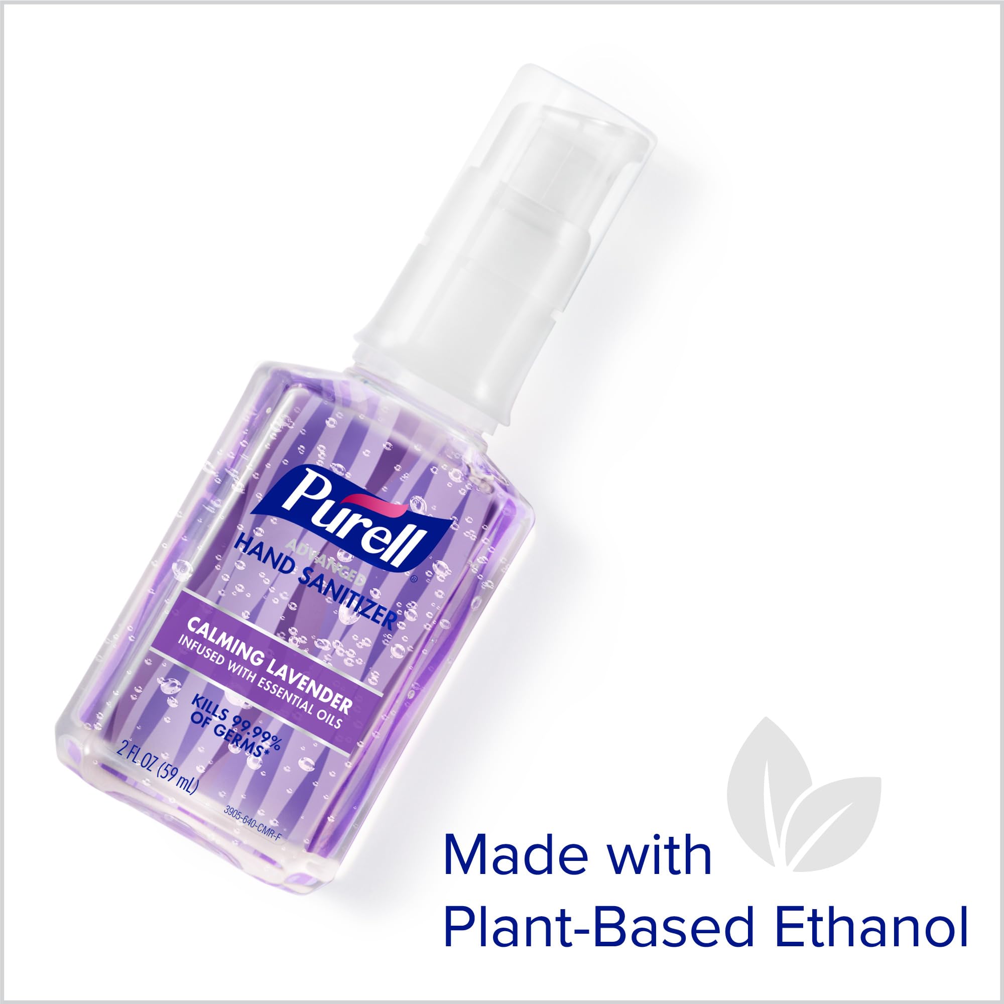 Purell etiqueta con ingredientes y beneficios visible para confianza