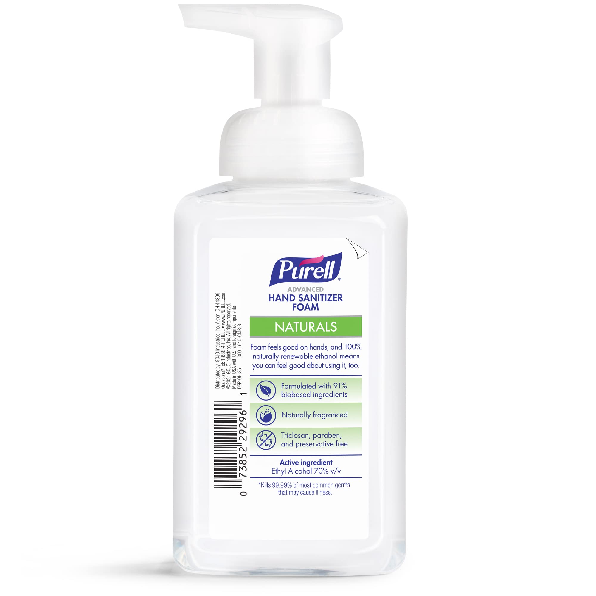 Purell close-up de espuma mostrando textura cremosa y cobertura