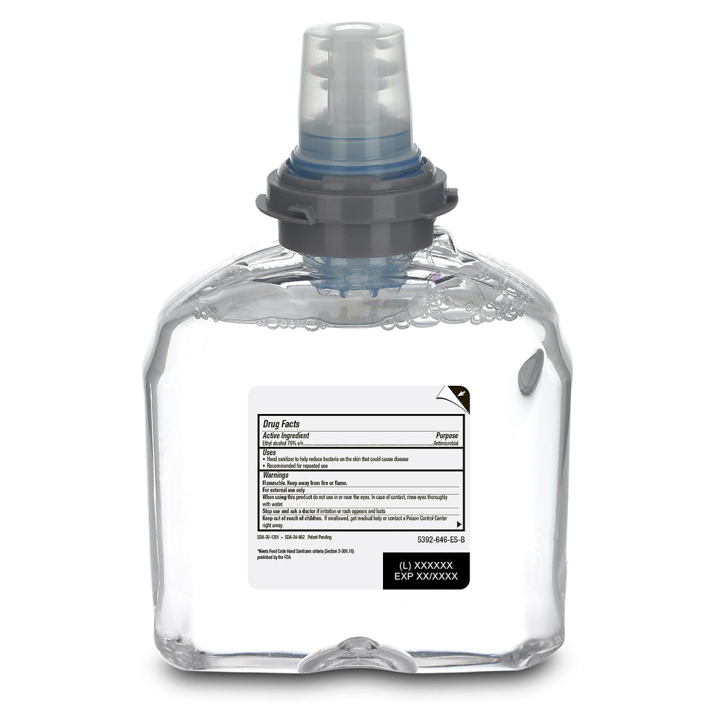 Purell detalle de la válvula sellada que evita contaminación y facilita recambio