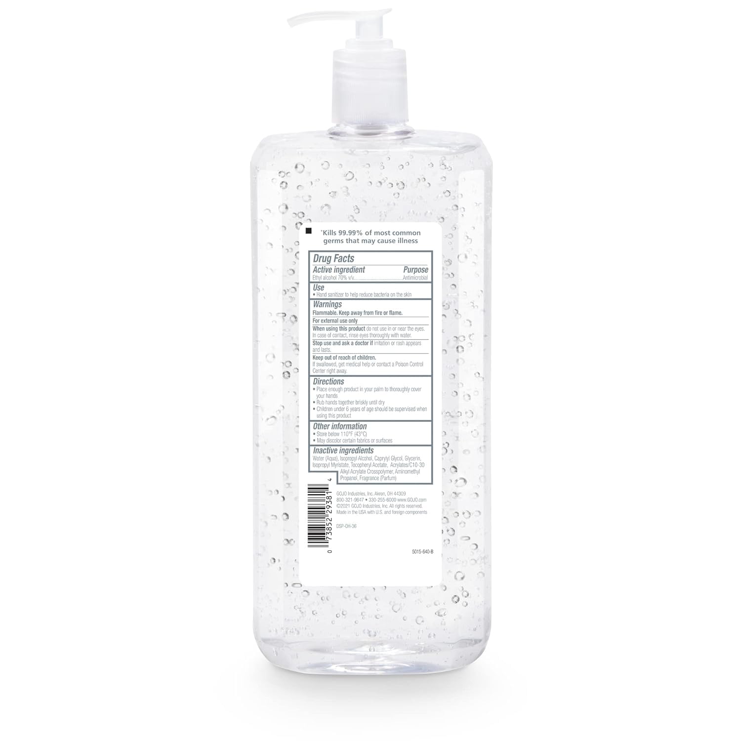 Botella Purell en entorno de oficina comunicando cuidado y confianza
