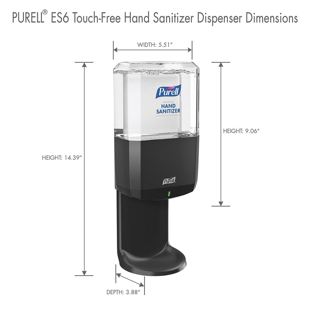 Purell ES6 montaje con cinta adhesiva listo para colocación rápida en pared