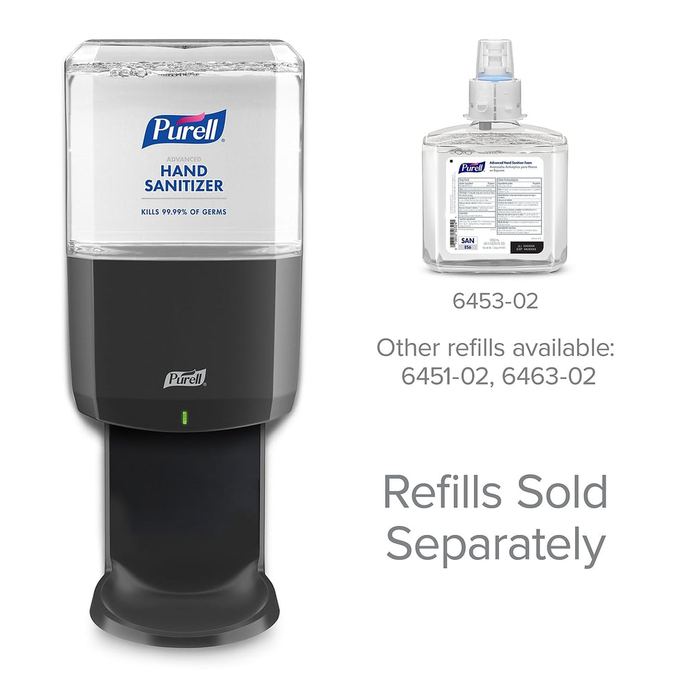Purell ES6 vista lateral con compartimiento de pilas para instalación sin cable