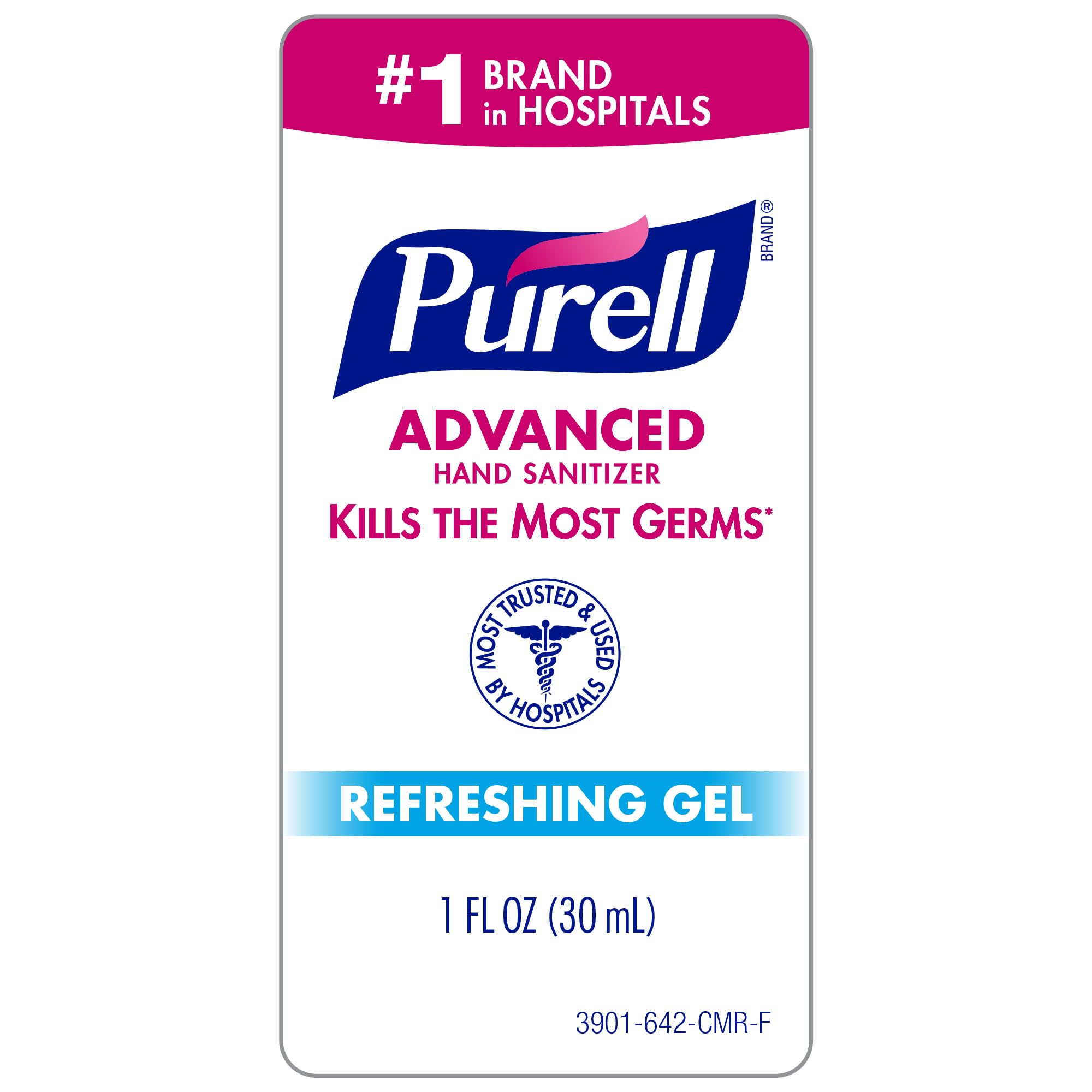 Purell etiqueta con información de ingredientes y beneficios para la piel
