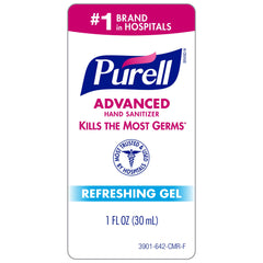 Purell etiqueta con información de ingredientes y beneficios para la piel