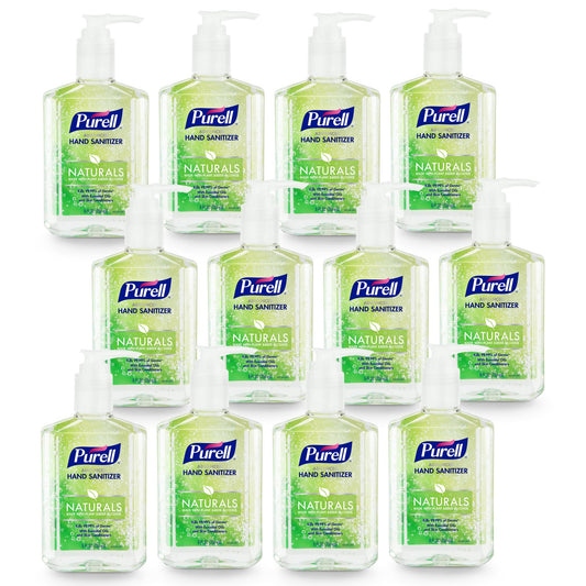 Purell botella frontal naturals mostrando etiqueta y diseño práctico