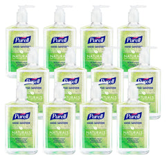 Purell Naturals botella frontal mostrando la bomba y capacidad conveniente