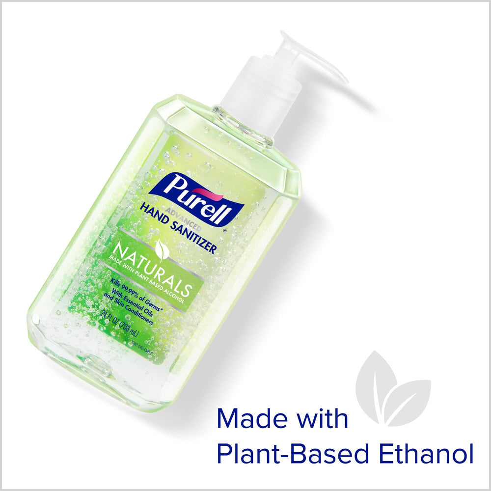 Purell detalle de la etiqueta Naturals mostrando ingredientes biobasados