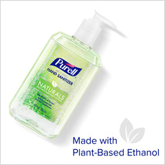 Purell detalle de la etiqueta Naturals mostrando ingredientes biobasados