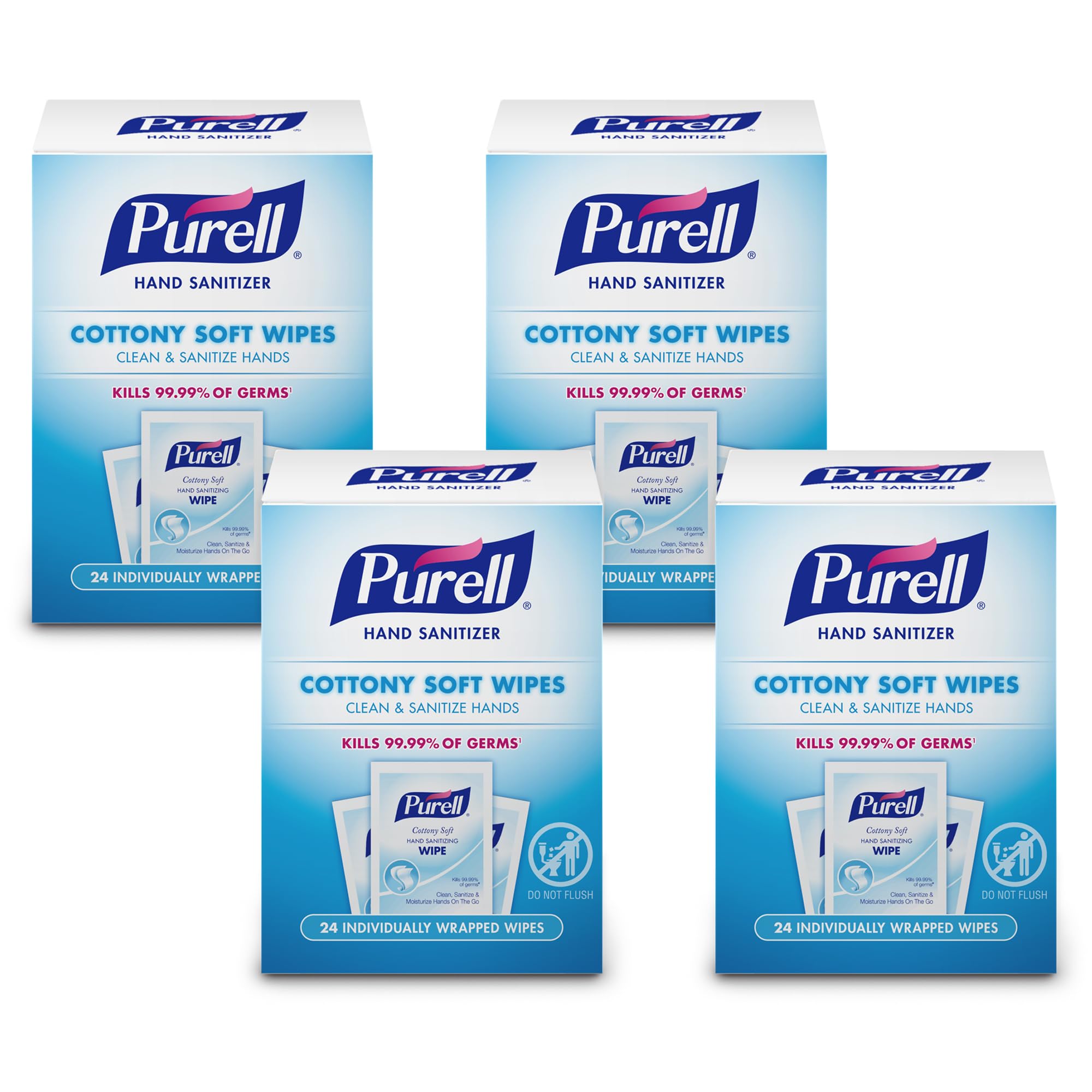 Purell presenta frontal del paquete mostrando el multipack y beneficio higiene rápida