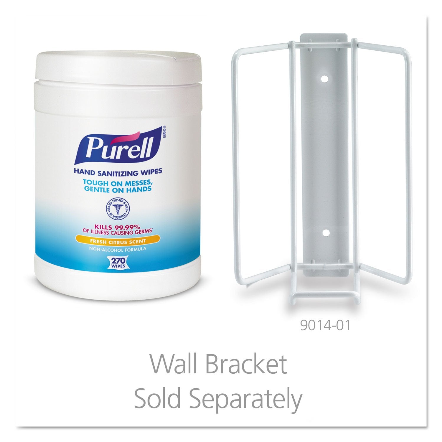 Comparación de tamaño Purell con una mano para cobertura y facilidad