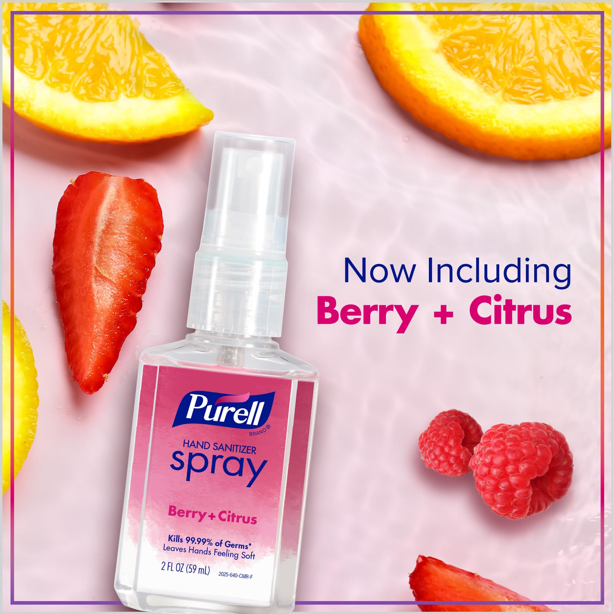 PURELL spray Tangerine + Pear usado en manos, sensación refrescante