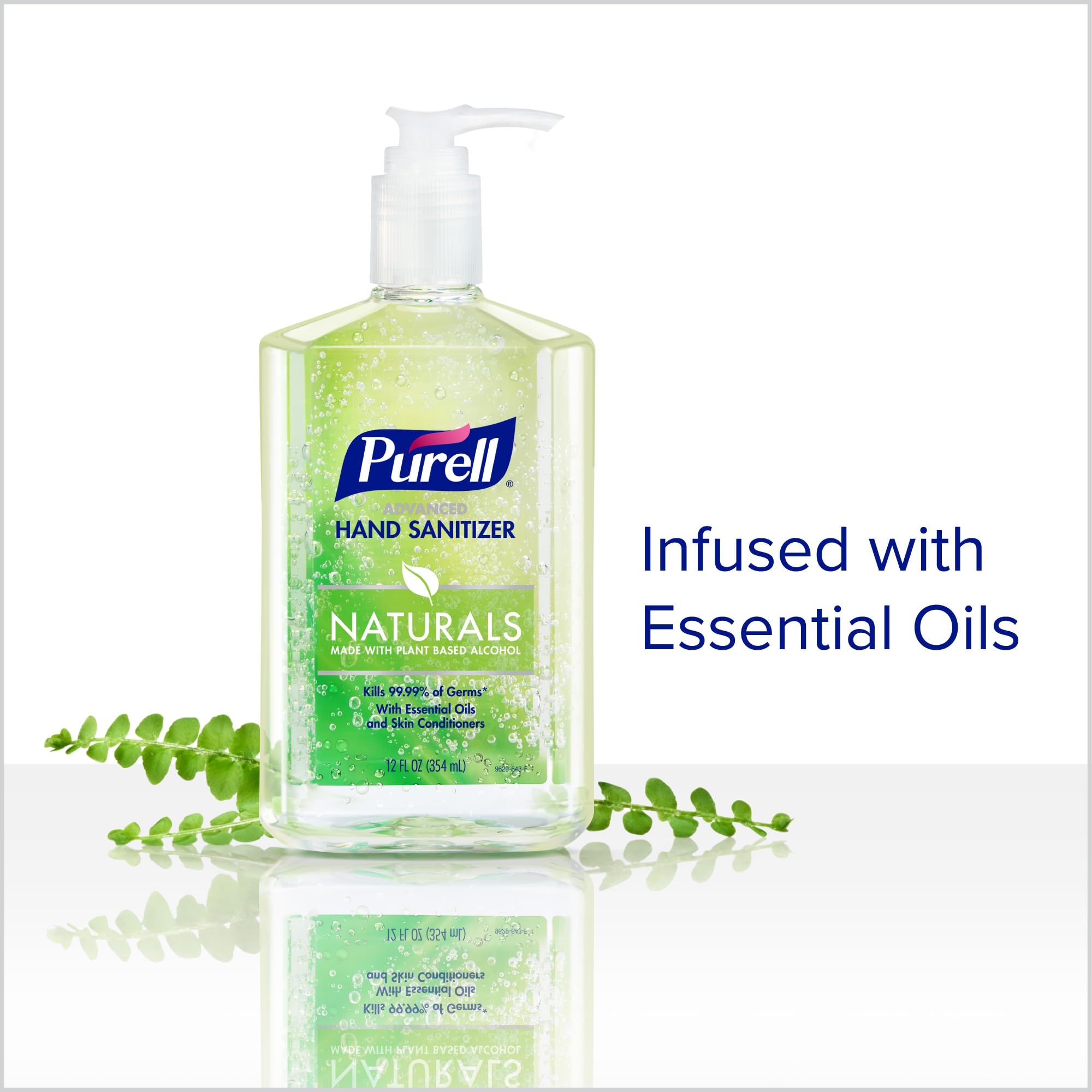 Purell gel en palma mostrando textura ligera y rápida evaporación