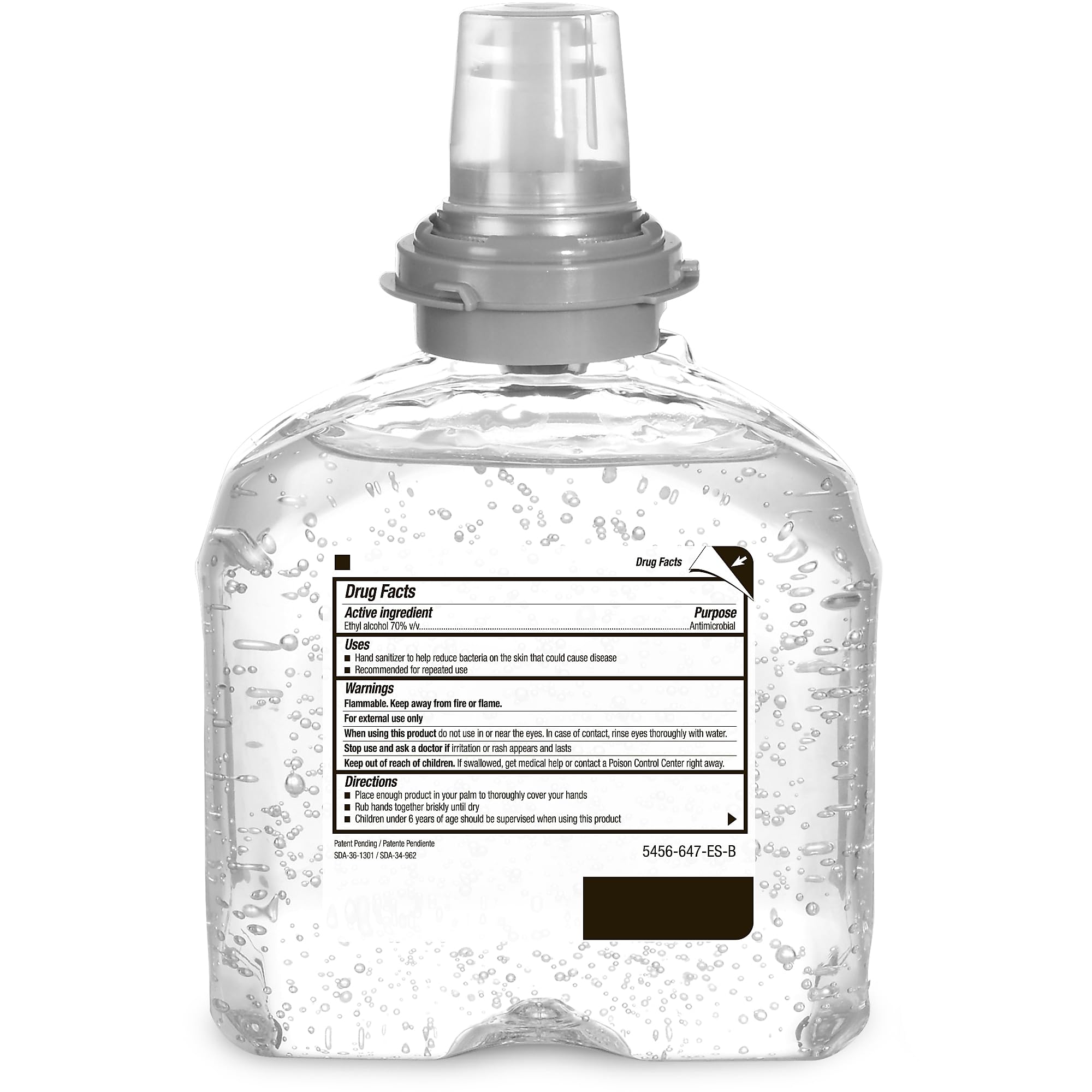 Purell detalle de la válvula sellada que evita contaminación en el cambio