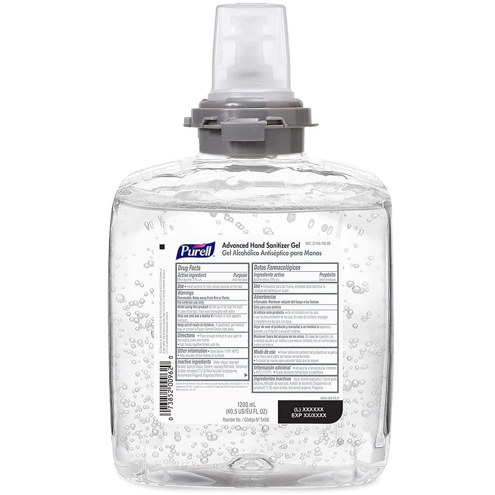 Purell textura del gel transparente muestra dosificación fácil y no pegajosa
