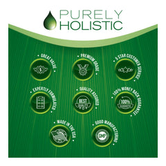 Purely Holistic cápsulas en mano para mostrar tamaño y porción diaria