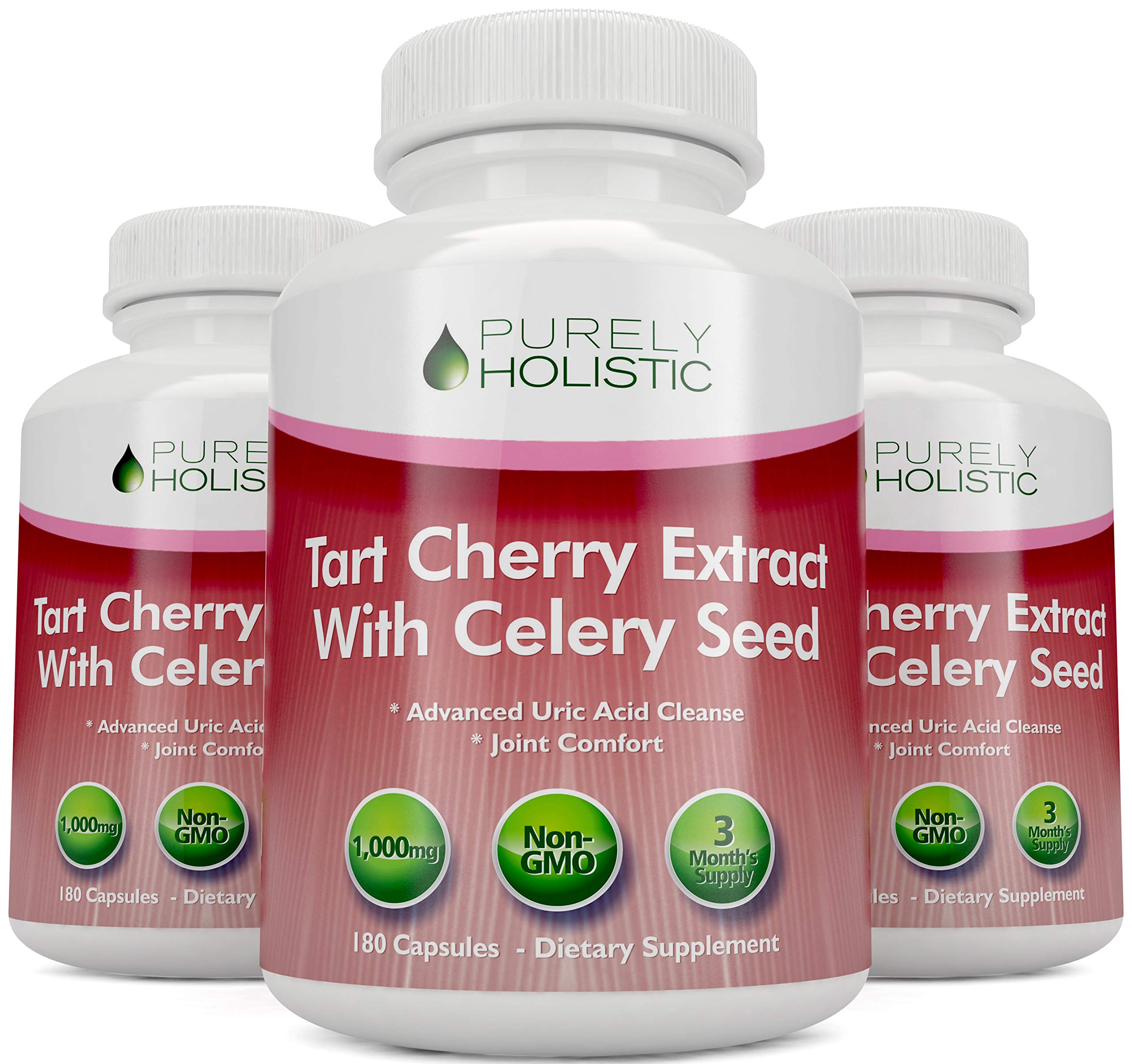 Purely Holistic cerezas secas y semillas de apio para ilustrar ingredientes naturales